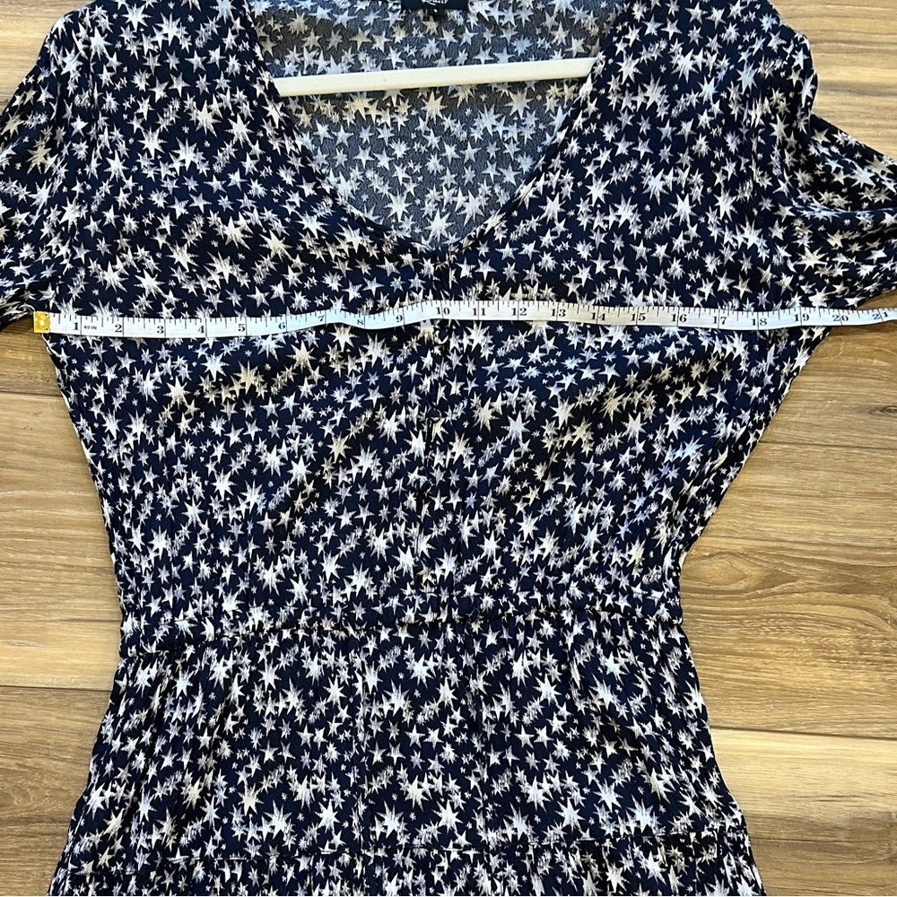 Rails Willa Navy Long Sleeve Mini dress Stellar Print Size Small EUC - Picture 6 of 9